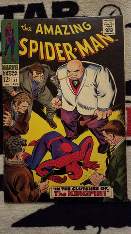 Amazing Spider-Man #51 F+/6.5 1967 Marvel Comics, Stan Lee/John Romita, 2nd appearance of the Kingpin Comics USED Local Comics
